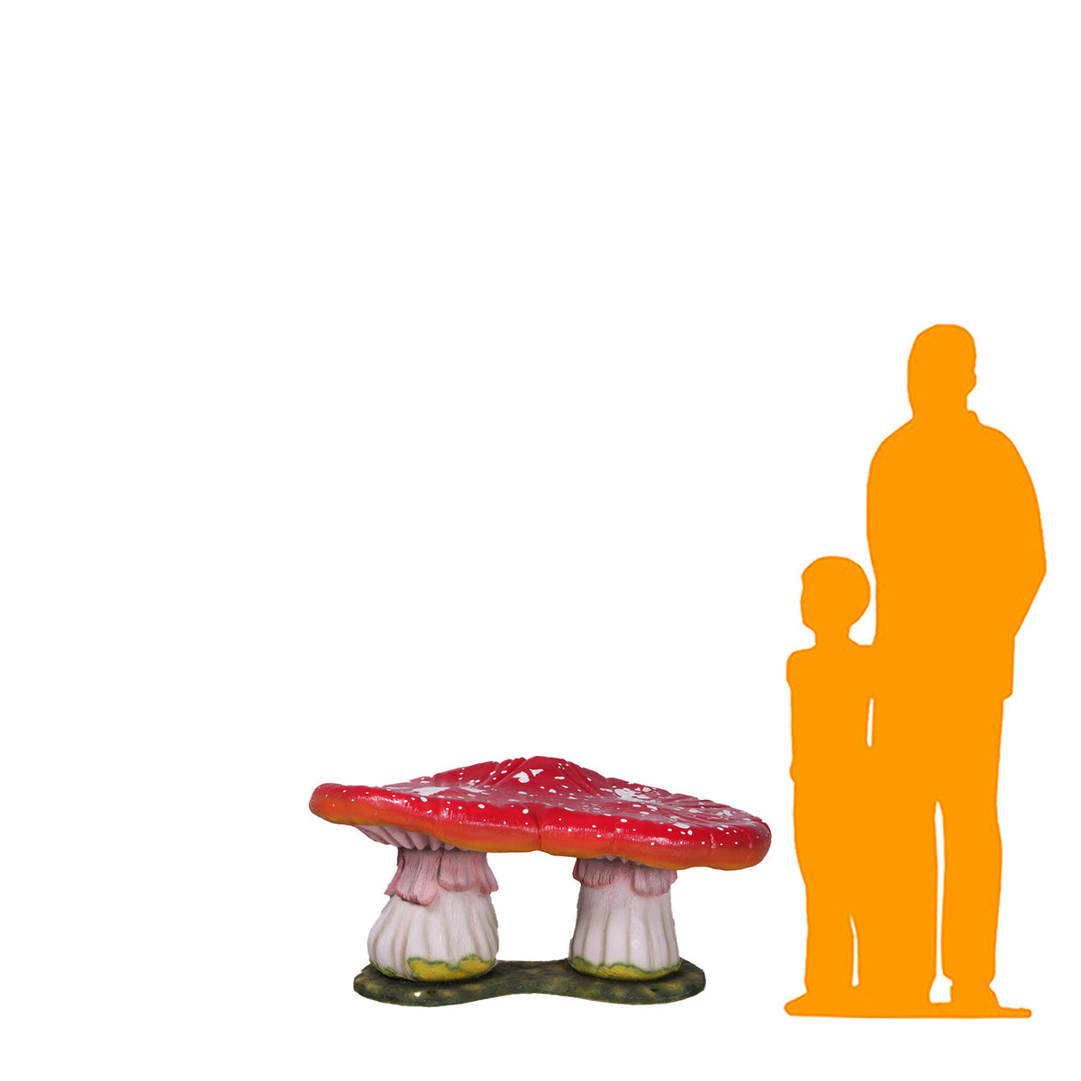 Red Double Sided Chunky Wooden Mushrooms (Set Of 3)