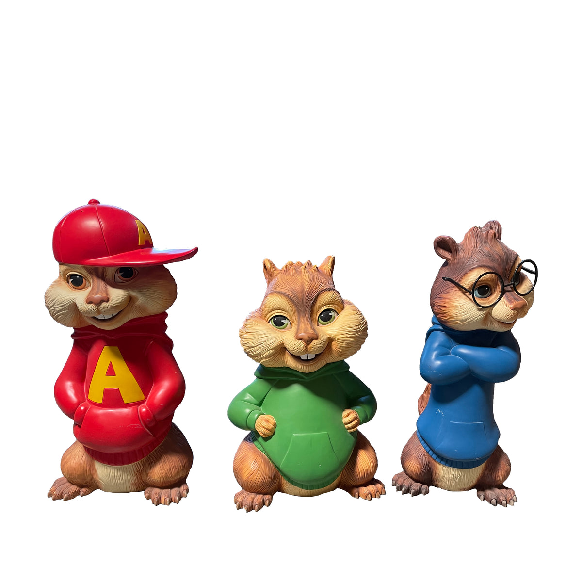 Pre-Owned Alvin And The Chipmunks Set of 3 Life Size Statues | LM Treasures