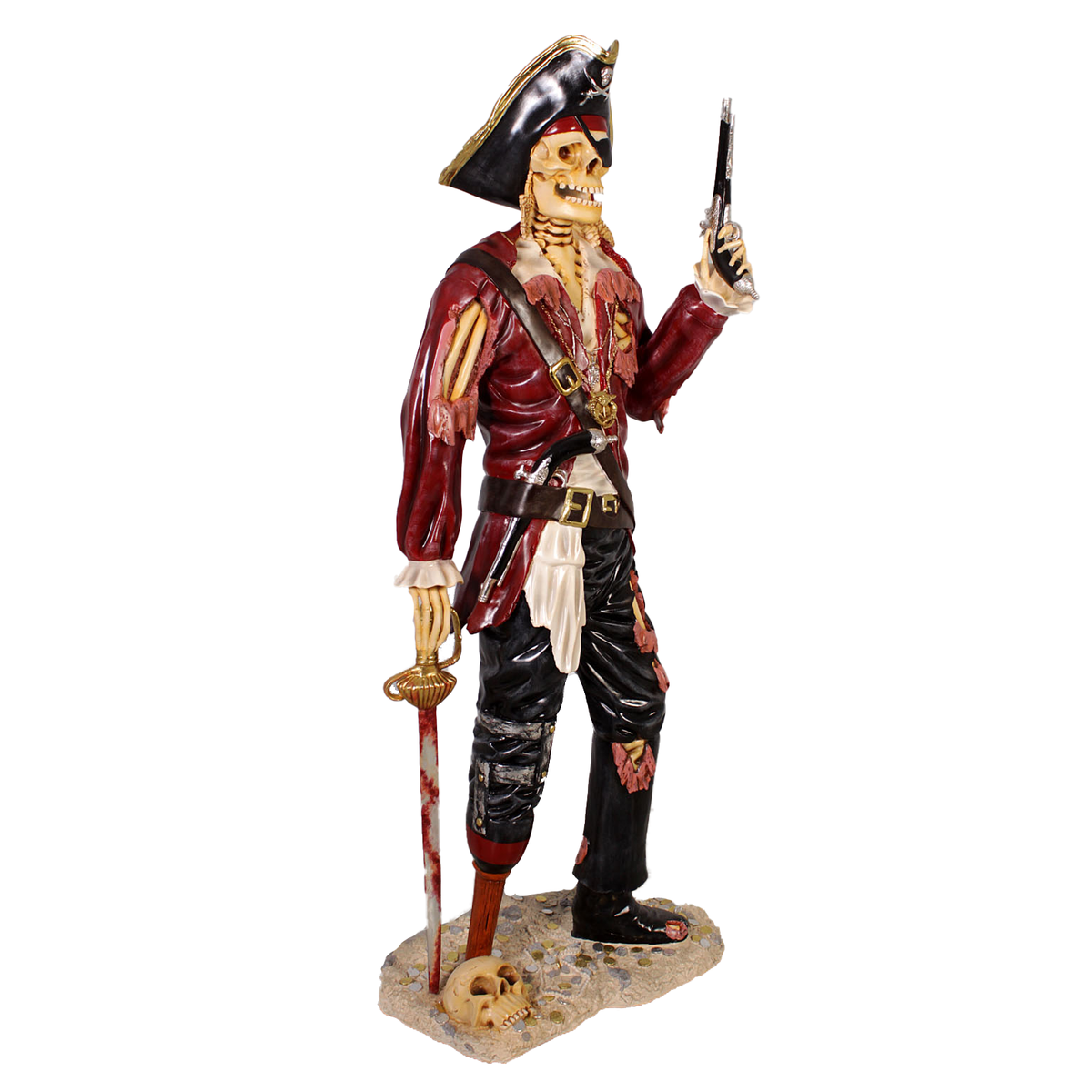 Busty Captain Lady Pirate Butler With Hook Life Size Resin Statue