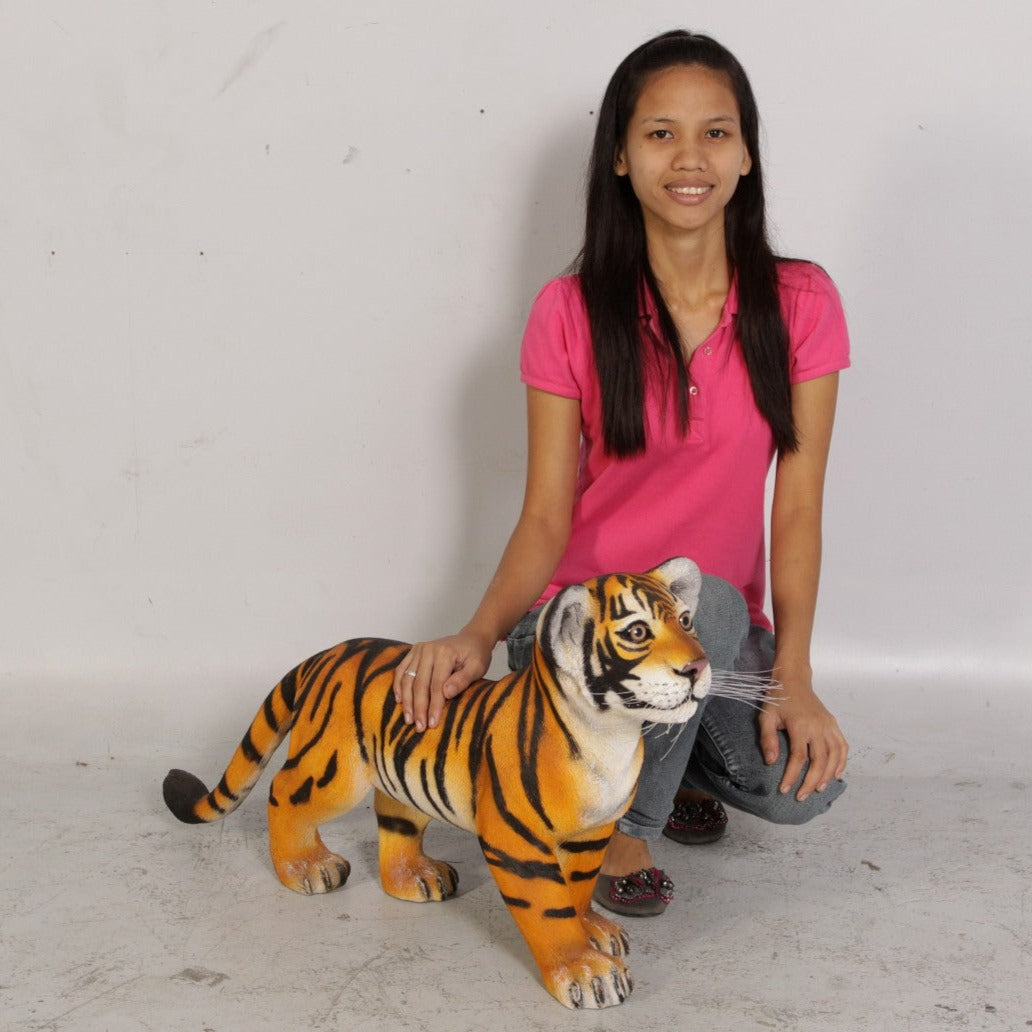 Standing Bengal Tiger Cub Life Size Statue