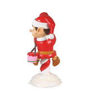 Red Elf On Candy Cane Statue