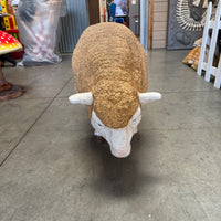 Merino Ewe Sheep Head Down Life Size Statue