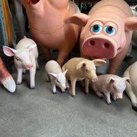 Baby Pig Sitting Life Size Statue