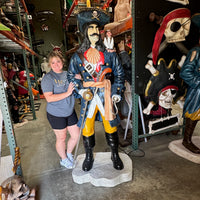 Pirate Captain Hook With Monkey Life Size Statue