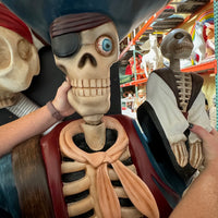 Pirate Skeleton With Monkey Life Size Statue