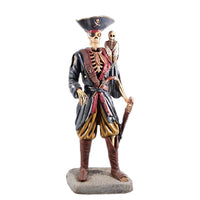 Pirate Skeleton With Monkey Life Size Statue