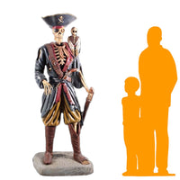 Pirate Skeleton With Monkey Life Size Statue