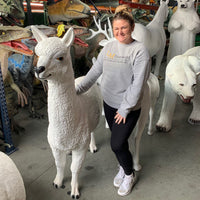 White Alpaca Life Size Statue