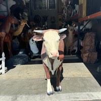 Hereford Steer Cow Life Size Statue