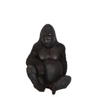 Small Silver Back Gorilla Sitting Life Size Statue