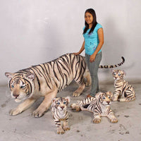 Crouching Siberian Tiger Life Size Statue