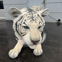 Crouching Siberian Tiger Life Size Statue