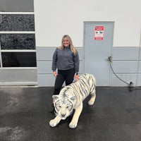 Crouching Siberian Tiger Life Size Statue