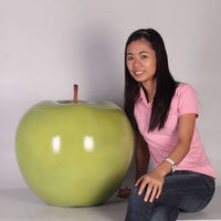 Large Green Apple Over Sized Statue