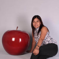 Large Red Apple Over Sized Statue