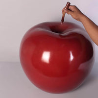 Large Red Apple Over Sized Statue