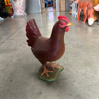 Red Chicken Life Size Statue