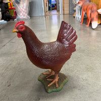 Red Chicken Life Size Statue