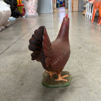 Red Chicken Life Size Statue