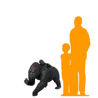 Silver Back Gorilla With Baby Life Size Statue