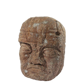 Stone Olmec Head Over Sized Statue - LM Treasures 