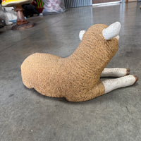 Laying Baby Merino Lamb Life Size Statue