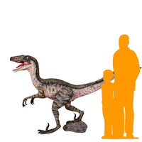 Green Velociraptor Dinosaur Life Size Statue