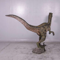 Green Velociraptor Dinosaur Life Size Statue