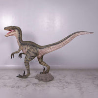 Green Velociraptor Dinosaur Life Size Statue