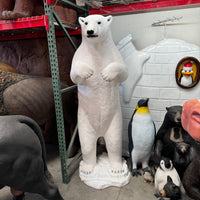 Standing Polar Bear On Base Statue