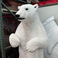 Standing Polar Bear On Base Statue