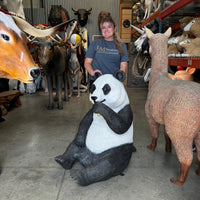 Eating Panda Life Size Statue