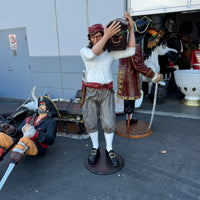 Pirate Captain With Chest Life Size Statue