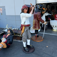 Pirate Captain With Chest Life Size Statue