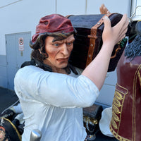 Pirate Captain With Chest Life Size Statue