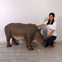 Baby Rhinoceros Life Size Statue