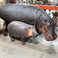 Baby Hippo Life Size Statue