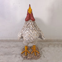 Large White Rooster Life Size Statue