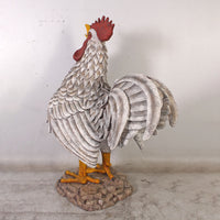 Large White Rooster Life Size Statue