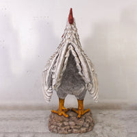 Large White Rooster Life Size Statue