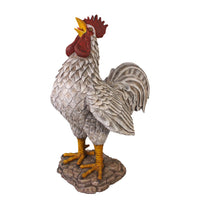 Large White Rooster Life Size Statue