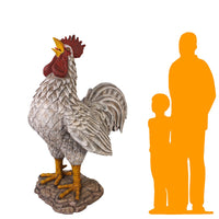 Large White Rooster Life Size Statue