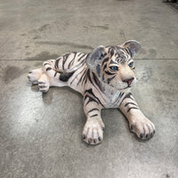 Laying Siberian Tiger Cub Life Size Statue