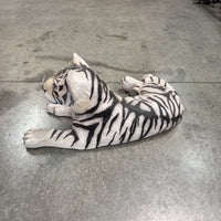 Laying Siberian Tiger Cub Life Size Statue