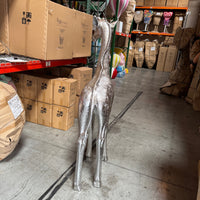 Silver Baby Giraffe Life Size Statue