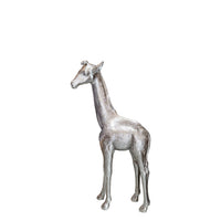 Silver Baby Giraffe Life Size Statue