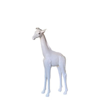 White Baby Giraffe Life Size Statue