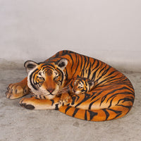 Bengal Tiger With Cub Life Size Statue