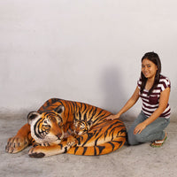 Bengal Tiger With Cub Life Size Statue