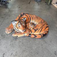 Bengal Tiger With Cub Life Size Statue